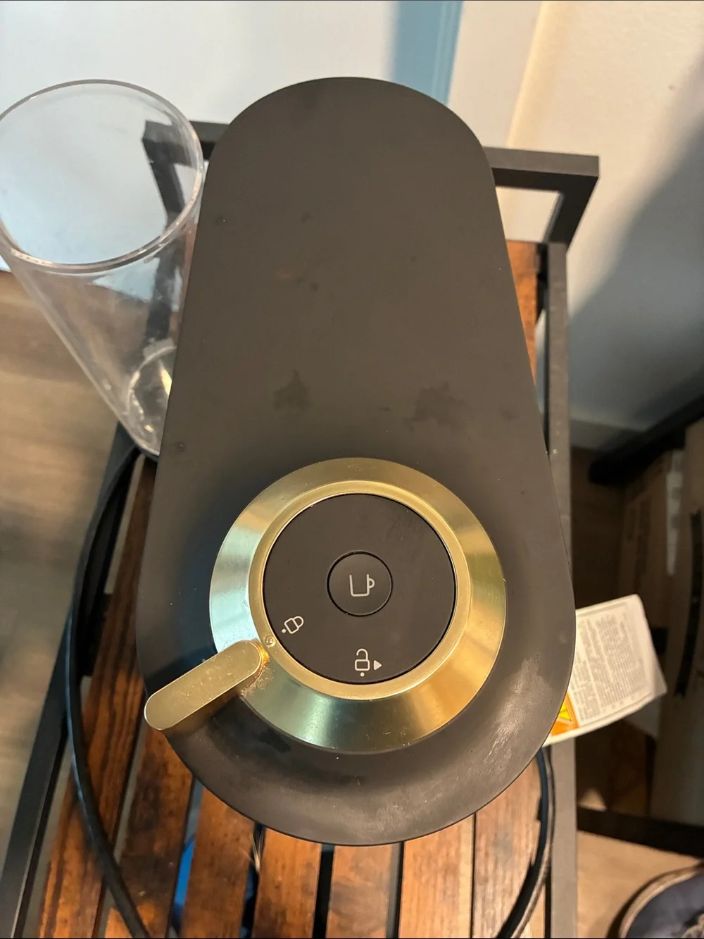 Nespresso Coffee Machine in Black & Gold Accent